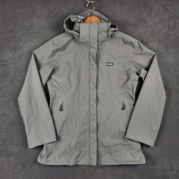 Patagonia All Time Shell Jacket Womens Small Gray Rain Coat Waterproof 27185 - Picture 1 of 13